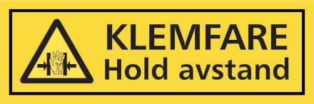 Bilde av Advarsel skilt: Klemfare