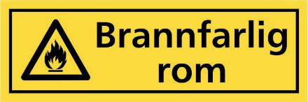 Bilde av Advarsel skilt: Brannfarlig rom