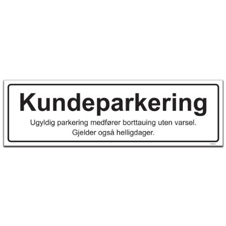 Bilde av Skilt: Kundeparkering