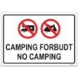 Skilt: Camping forbudt, no camping