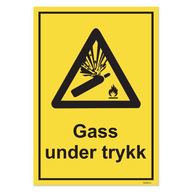 Varselskilt: Gass under trykk