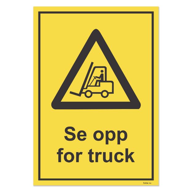 Fareskilt: Se opp for truck