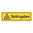 Varselskilt: Fare for stråling. Strålingsfare.