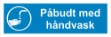 Smittevernskilt: Pï¿½budt med hï¿½ndvask