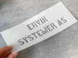 Sjablong med valgfri tekst eller firmanavn. For enkel merking av eiendeler