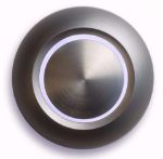 Spore kablet ringeknapp med led lys. Populær og moderne ringeknapp i pen aluminium finish og rund form