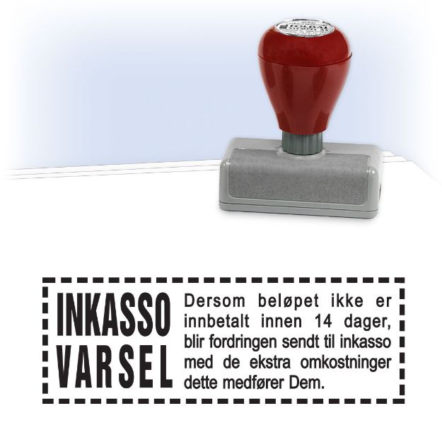 Inkassovarsel stempel teksten inkassovarsel og ramme.