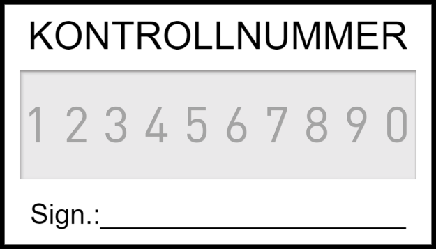 Bilde av Stempel med inntil 10 justerbare tall og egen tekst