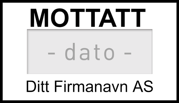 Bilde av Mottatt stempel med firmanavn og justerbar dato