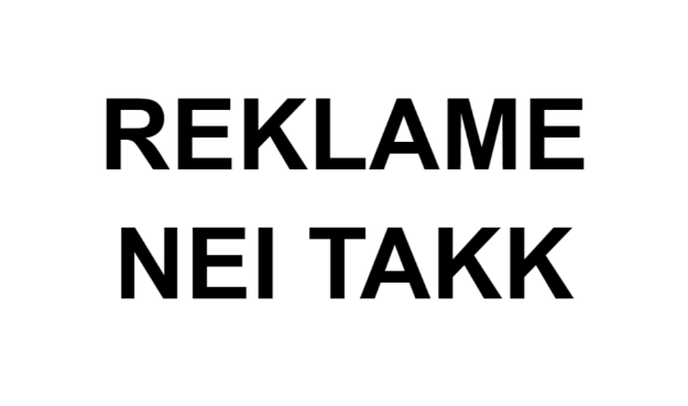 Bilde av "Nei takk til reklame" skilt, for systempostkasser