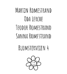 Bilde av Fint postkasseskilt med navn, adresse og dekorativ blomst