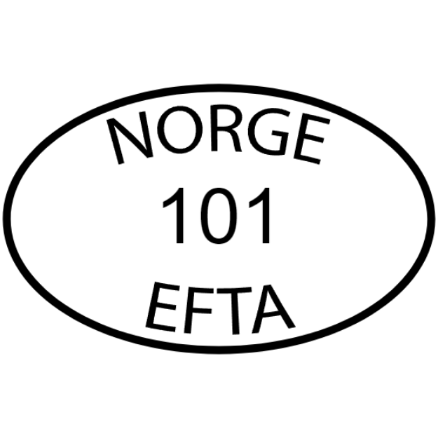 Bilde av Stempel med EFTA-merke og godkjenningsnummer