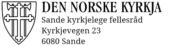 Bilde av Stempel for Den Norske kyrkja, med nynorsk tekst og adresse