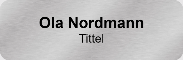 Bilde av Gravert navneskilt med navn og tittel