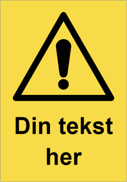 Bilde av Varselskilt med valgfri tekst og fare-symbol