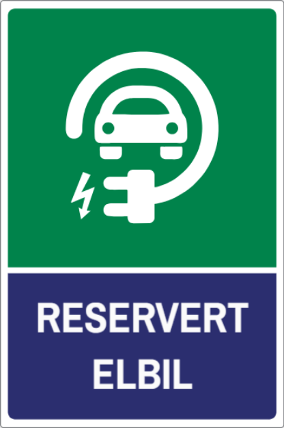 Bilde av Skilt: Reservert parkering for elbil