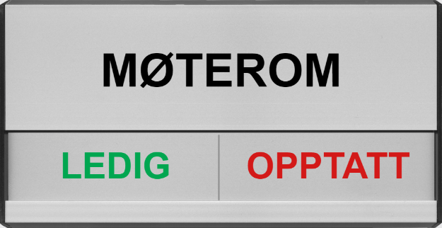 Bilde av Ledig opptatt skilt for møterom, lages med valgfri tekst