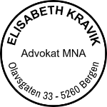 Bilde av Rund advokatstempel med navn, tittel og adresse