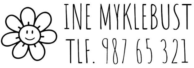 Bilde av Navnestempel for barneklær, med navn, telefon og logomotiv