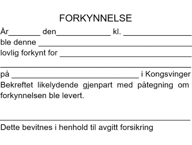 Bilde av Stempel for Politi: Forkynnelse bokmål