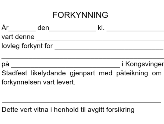 Bilde av Stempel for Politi: Forkynning nynorsk