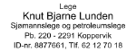 Bilde av Stempel for lege med med adresse og tlf.nr