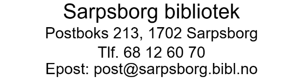 Bilde av Bibliotekstempel med adresse og telefon