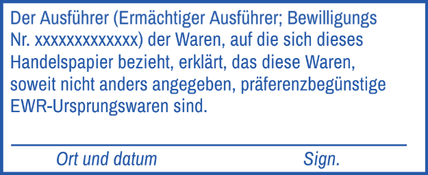 Bilde av Stempel for tollklarering. Tysk tekst
