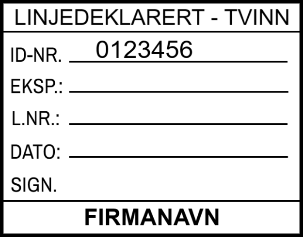 Bilde av Stempel for TVINN deklarering