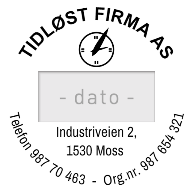 Bilde av Rundt stempel med valgfri tekst og justerbar dato