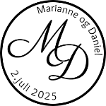 Bilde av Monogramstempel, rundt med navn og dato