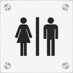 Bilde av Toalettskilt i akryl med et elegant og stilrent utseende