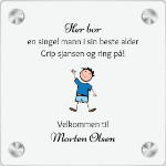 Bilde av Skilt i gaveeske: Skiltet for staute, single gutter! Trenger ikke Tinder når man har riktig dørskilt :D