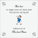 Bilde av Dørskilt for single gutter: Her bor en singel mann