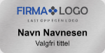 Bilde av Navneskilt med logotrykk i farger, navn og tittel