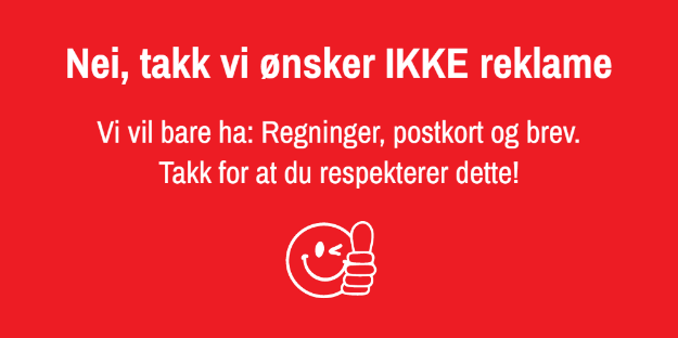 Bilde av Nei takk, ingen reklame! Trykk for å redigere din personlige tekst