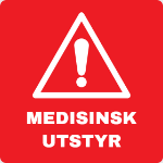 Bilde av Mal på skilt med varseltrekant og tekst Medisinsk utstyr.