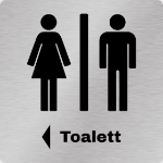 Bilde av Toalettskilt, med pil til venstre