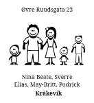 Bilde av Postkasseskilt med familie-figurer