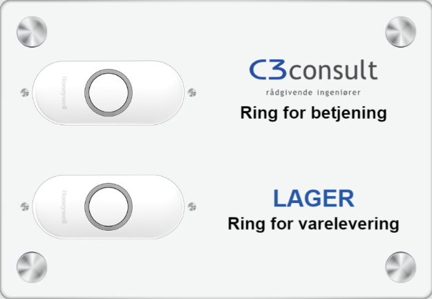 Bilde av Ringeklokke for lager og butikk - Skilt med to trådløse ringeklokker