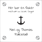 Bilde av Dørskilt med tapefeste og design for fiskere