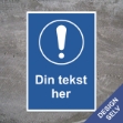 Blått skilt for påbud med egen tekst. Sikkerhetsskilt som varsler om påbud om bruk av personlig verneutstyr på arbeidsplassen