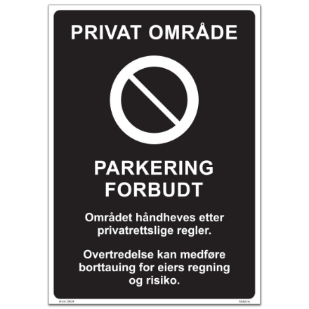 Bilde av Skilt: Privat område, parkering forbudt