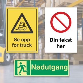 Bilde for kategori HMS sikkerhetsskilt for firma og industri