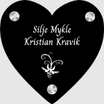 Bilde av Dørskilt: Mal på hjerteskilt i svart akryl