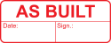 Bilde av AS BUILT stempel, med dato og signering