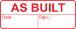 Bilde av AS BUILT stempel, med dato og signering