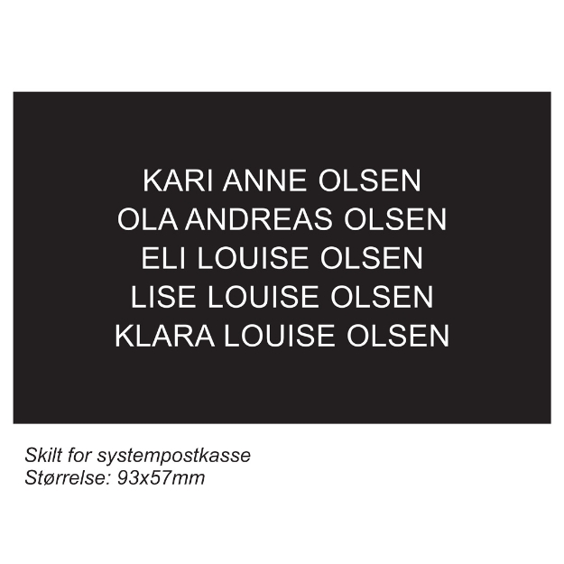 Postkasseskilt for borettslaget Hasle Torg 1
