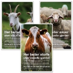 Nofence skilt for merking av gjerdeløst beite. Skilt for storfe, sau og geit.