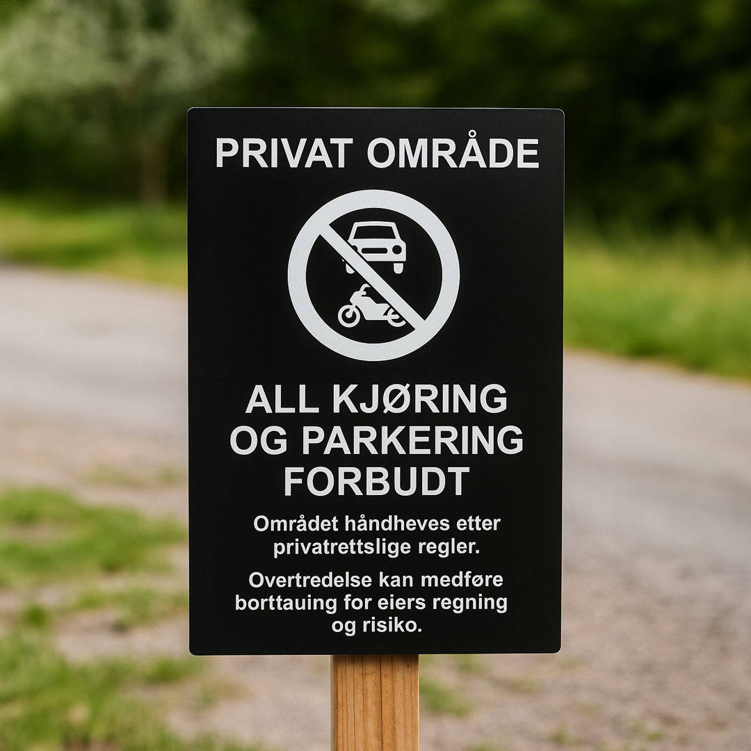 Parkeringsskilt med egen tekst - Design selv | Foldal Stempel og Skilt